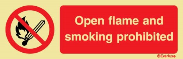 Open flame and smoking - prohibition sign 